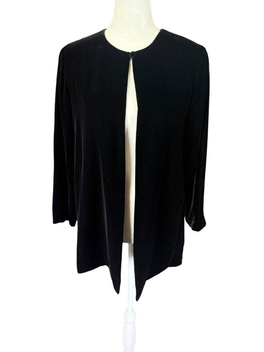 Talbots Petites women's black 3/4 sleeve cape style jacket sweater cardigan 2P